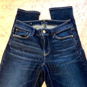Rare! Dark wash WHBM mid-rise slim jeans.